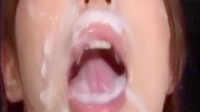 Bold Japanese Babe Takes Loads In Her Mouth During Wild Bukkake
