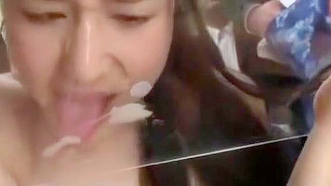 Office Jav Milf Topped By Cum Loads In Heated Bukkake Orgasm