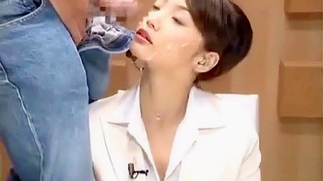 Luscious Jav Tv Announcer Gets Cum-Filled In Exciting Bukkake Fantasies