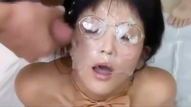 Lustful Japanese Glasses Goddess Sucks Cum For Her Perfect Orgasm