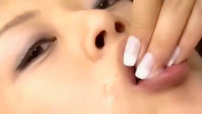 Seductive Japanese Babe Enjoys Hot Bukkake Action In Bed