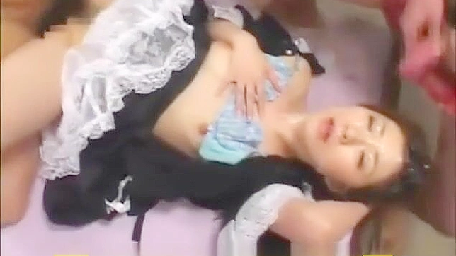 Japanese Temptation Gets Drenched In Semen During Wild Bukkake