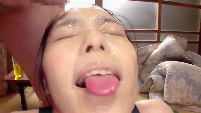 Seductive Japanese Goddess Hosts Steamy Group Bukkake Orgy!