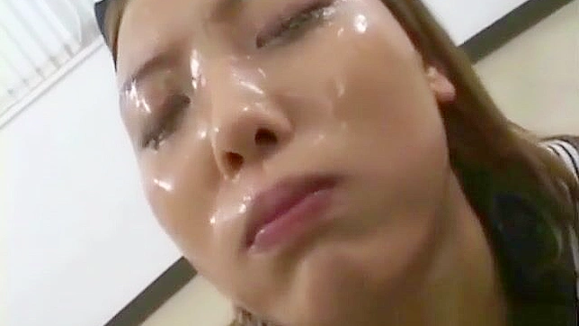 Hot Japanese Babe Gets Drenched In Semen During Steamy Group Sex