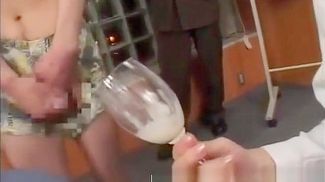 Japanese Teen 18+ Drinks Cum From Glass During Hot Amateur Gangbang Party