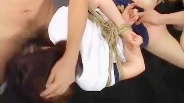 Teen 18+ JAV Star Gets Bound & Bukkaked by Hung Guys in Hot Gangbang