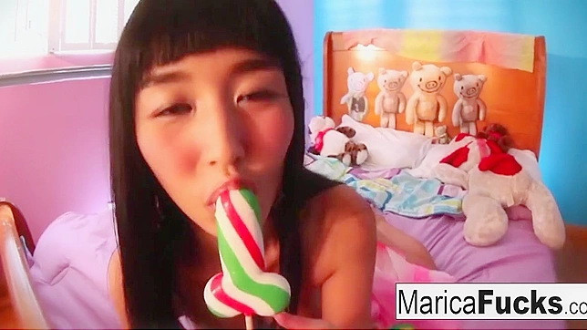 Sultry Japanese Babe Marica Tempts With Sweet Candy Sex
