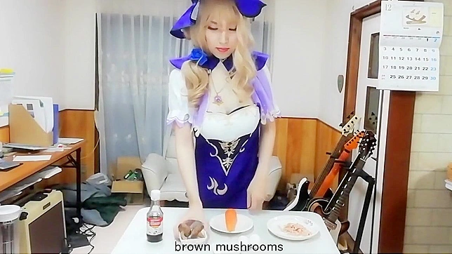 Seductive Japanese Star Uses Carrots Until She Climaxes Hard