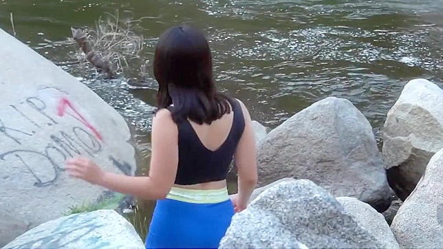 Luscious Japanese Beauty Finds Pleasure Outdoors Near The River