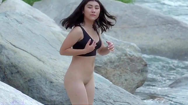 Luscious Japanese Beauty Finds Pleasure Outdoors Near The River