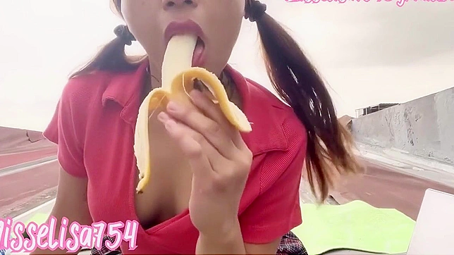 Shy Japanese Teen 18+ Takes Big Cock Deep in Public Blowjob