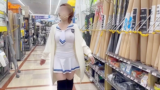 Seductive Milf In Sailor Suit Tempts In Public Place