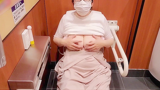 Married Woman Takes Risks Using Toys In Public Restroom