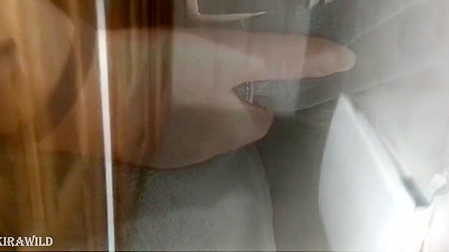 Excited Japanese Beauty Almost Cums In Public Toilet Scene