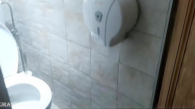 Excited Japanese Beauty Almost Cums In Public Toilet Scene