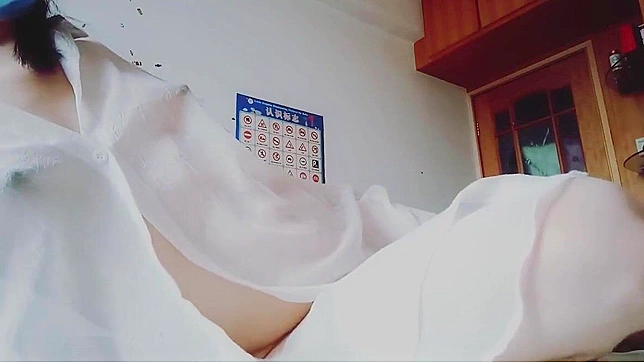 Seductive Woman In White Dress Self-Pleasures Luxuriously