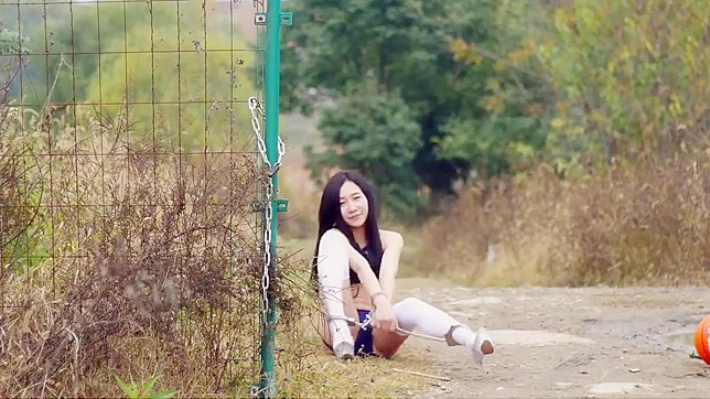 Seductive Celestial Siren Pleases Outdoors Naturally Hot