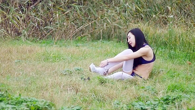 Seductive Celestial Siren Pleases Outdoors Naturally Hot