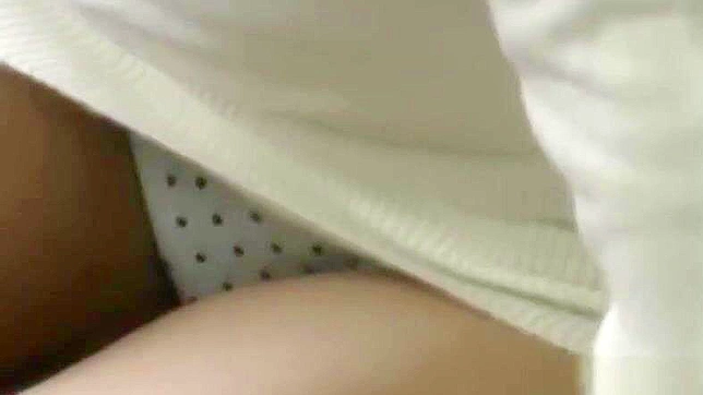 Caught Asian Babe Fingers Her Pussy Under Watchful Eyes.