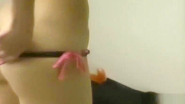 Caught Asian Babe Fingers Her Pussy Under Watchful Eyes.