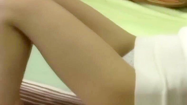 Caught Asian Babe Fingers Her Pussy Under Watchful Eyes.