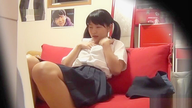 Uniformed Asian Babe Rubbing Pussy Before Passionate Fuckfest