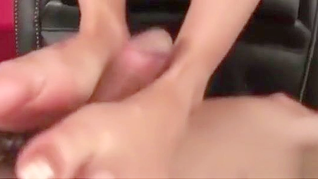 Sensual Yui Oil Massages His Feet Until He Cums Hard.
