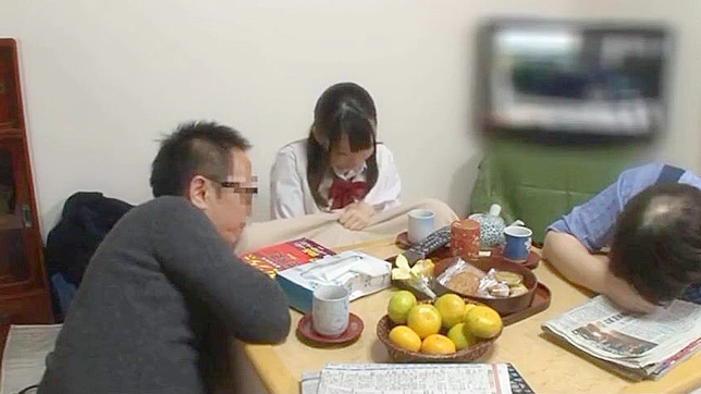 Seductive Japanese Teen 18+ Takes Him Deep Over Dinner, Hot Sex