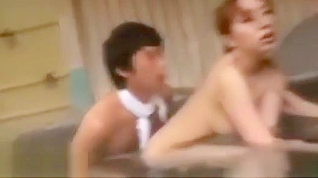 Sexy Japanese Redhead Takes On Multiple Cocks Outside.