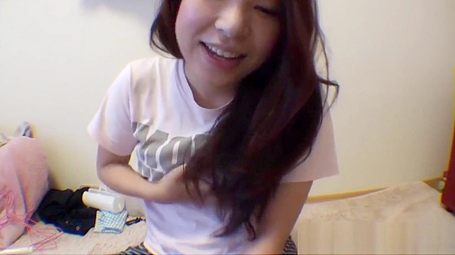 Sizzling Japanese Teen 18+ 18+ Rubs Her Curves & Self-Pleasures Hard