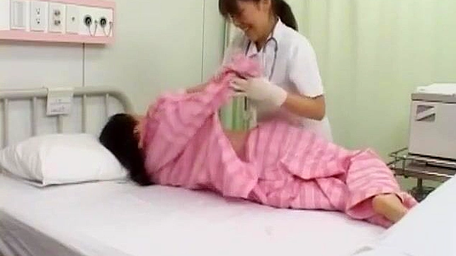 Hot Japanese Nurses Engage In A Steamy Lesbian Orgy Night