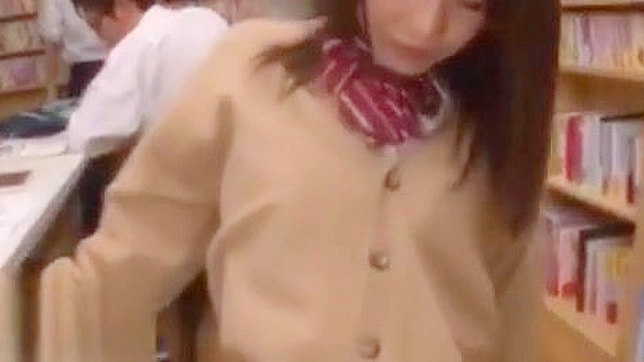 Naughty Japanese Student Gets Off Quietly In The Library Stacks
