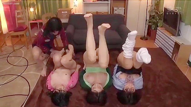 Neighbor Visits Japanese Girls In Dorm For Steamy Threesome Fun