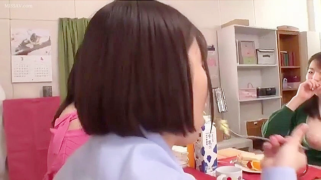 Naughty Japanese Coed Teases Nipples Before Hot Group Sex Fun