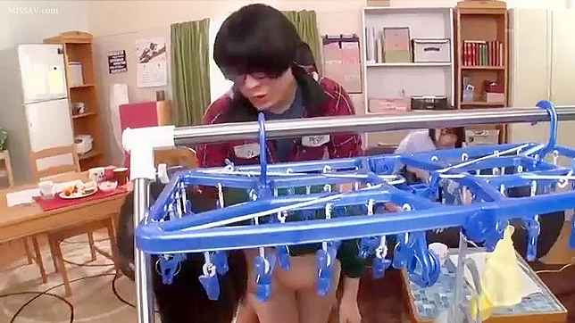 Naughty Japanese Student Gets Fucked Doggy By Neighbor After Hanging Laundry