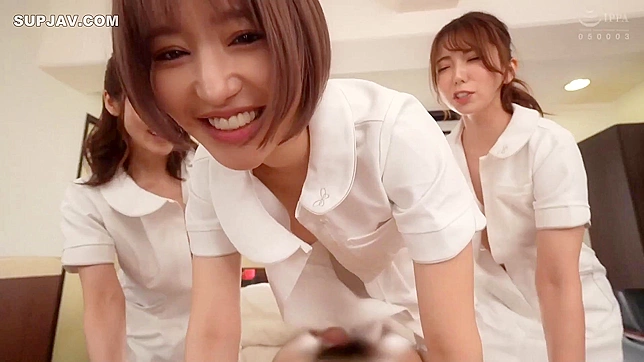Slutty Japanese Nurses Take Turns Riding Rich Man’s Big Dick
