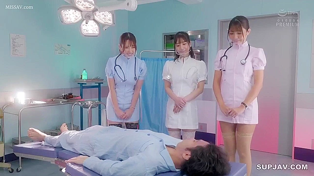 Horny Japanese Nurses Seduce & Fuck Their Hot Nerd Boss