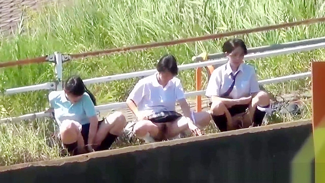 Hot Japanese Teens 18+  Piss Outdoors & Buzzed & Horny In Public