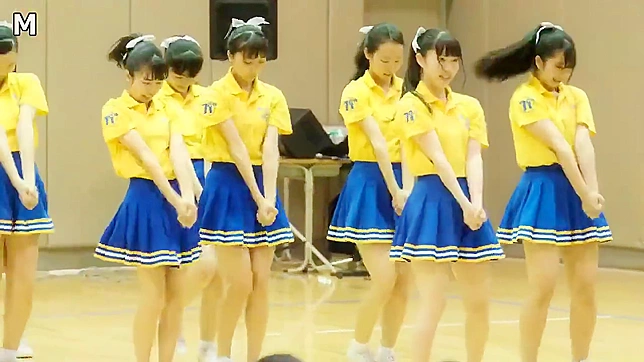 Filthy Japanese Cheerleader Rides Skirt Revealing Tight Tiny 18+ Ass