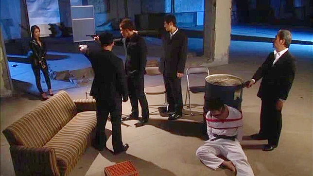 Sultry Japanese Bombshell In Leather Takes Dual Cock Ride Hard