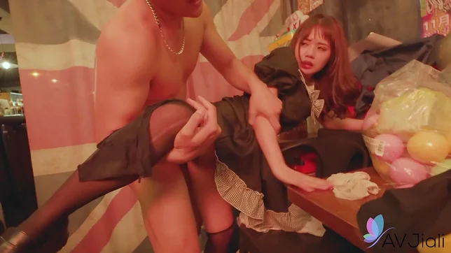 Horny Chinese Maid Wen Ruixin Fucks Passionately with Lucky Guy