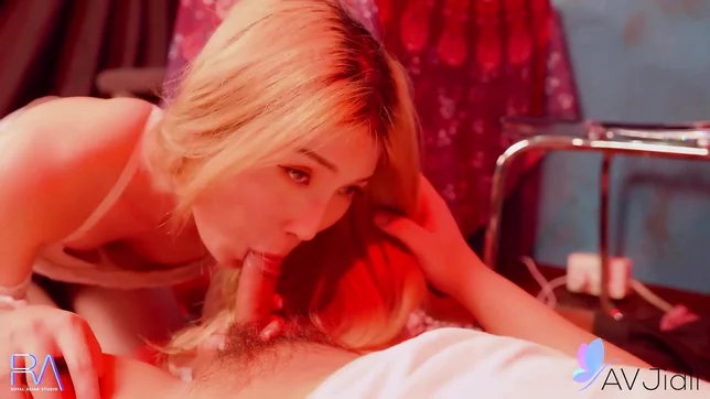 Blonde Chinese Ex-Girlfriend 18+ Sucks Dick and Rides Him Passionately