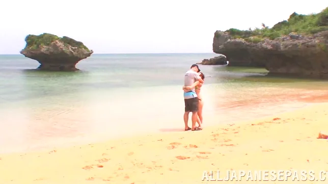 Skinny Miu Fujisawa enjoys huge cock on the beach 4