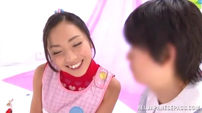 Naughty Asian hottie in dirty oral sex fun