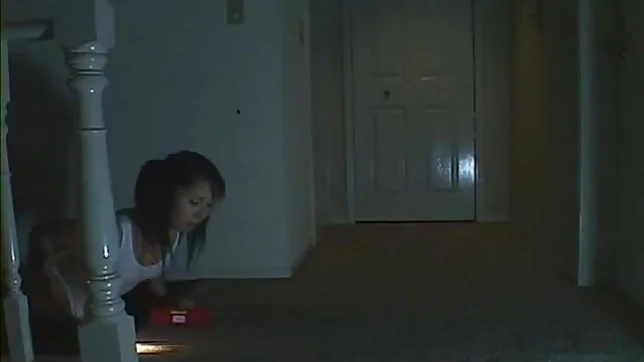 Japanese AV model is a horny babe giving head