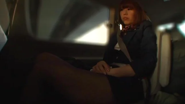 Japanese stewardess opens legs for a big cock 3