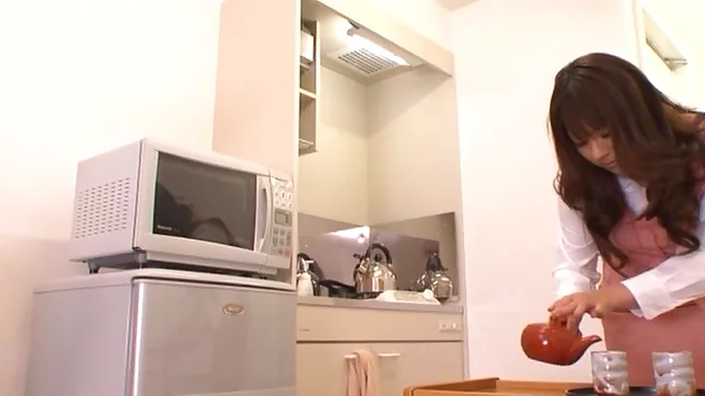 Hot office babe Kana Otowa jerks off cock and gives head 4