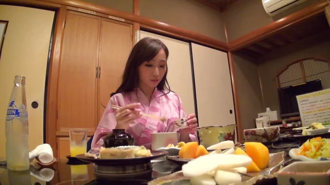 Hottie in sexy black stockings Claire Hasumi gets pussy stimulated 2