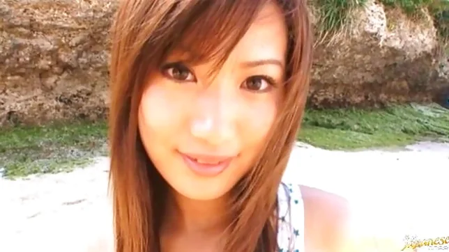 Rio Fujisaki Lovely Asian teen is fucked on the beach 2