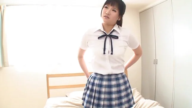 Top notch Japanese AV girl Asahi Yuuki shows off and rubs her pussy